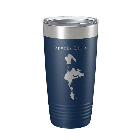 Sparks Lake Map Tumbler Travel Mug Insulated Laser Engraved Coffee Cup Oregon 20 oz - UrbanNest Co
