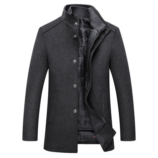 Winter Men Wool Jacket Slim Fit Thick Warm Coat - UrbanNest Co