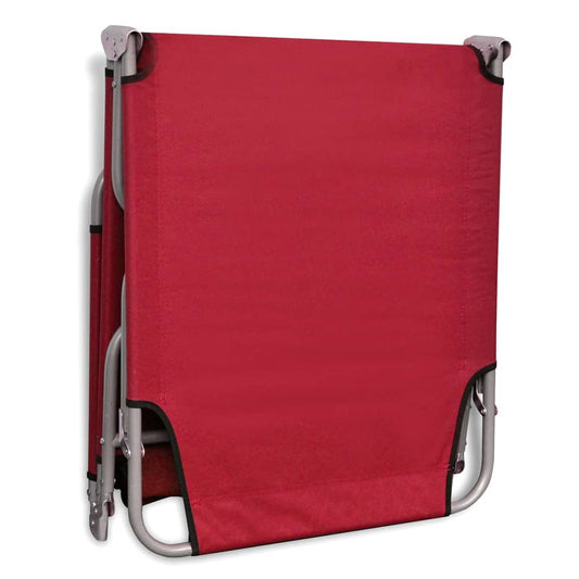 NNEVL Folding Sun Lounger Powder - coated Steel Red - UrbanNest Co