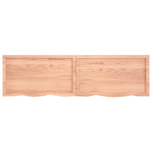 NNEVL Wall Shelf Light Brown 180x50x(2 - 4) cm Treated Solid Wood Oak - UrbanNest Co