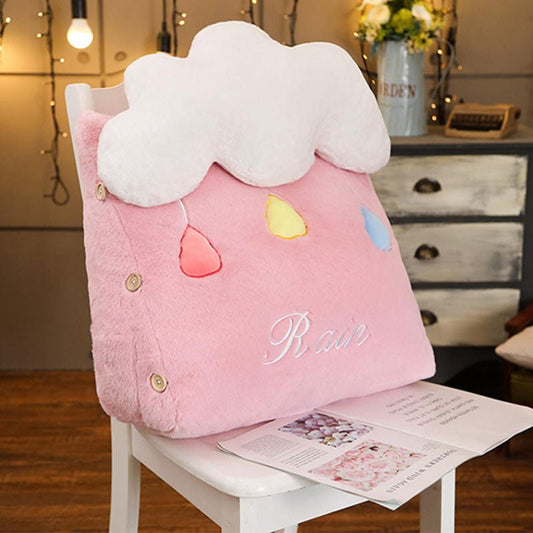 SOGA 2X Pink Cute Cloud Cushion Soft Leaning Lumbar Wedge Pillow Bedside Plush Home Decor - UrbanNest Co