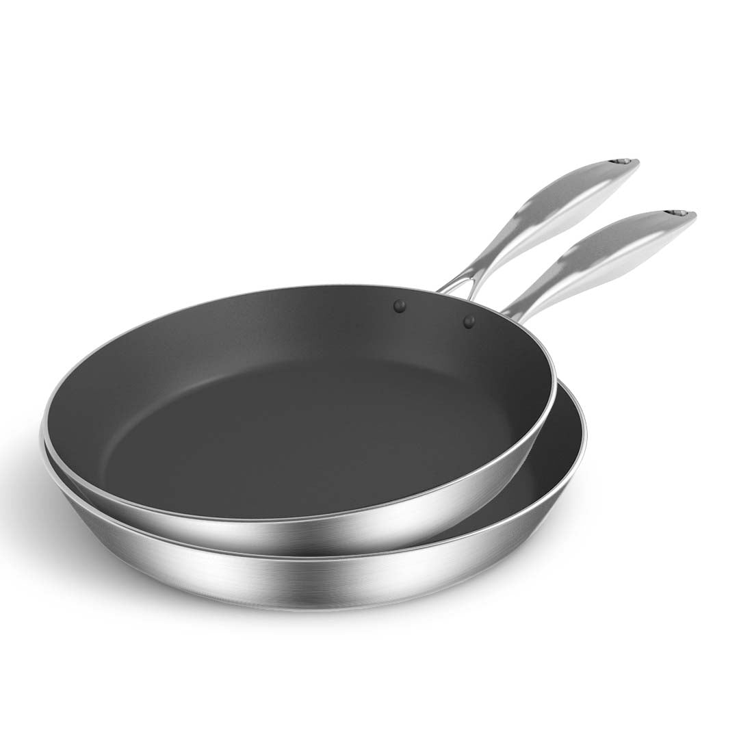 SOGA Stainless Steel Fry Pan 20cm 26cm Frying Pan Induction Non Stick Interior-0