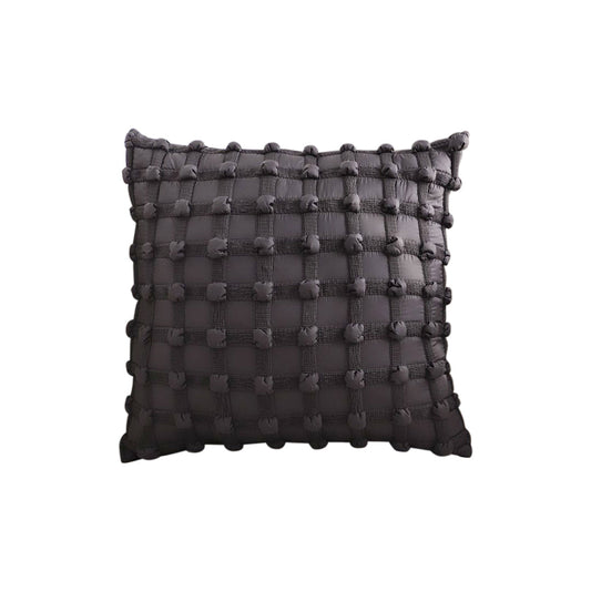 SOGA 45cm Black Medievalc style Puff Rivet Square Product Throw Pillow-0