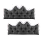 SOGA 2x90cm Crown Pillows Tufted Charcoal Headboard Cushion Set-0