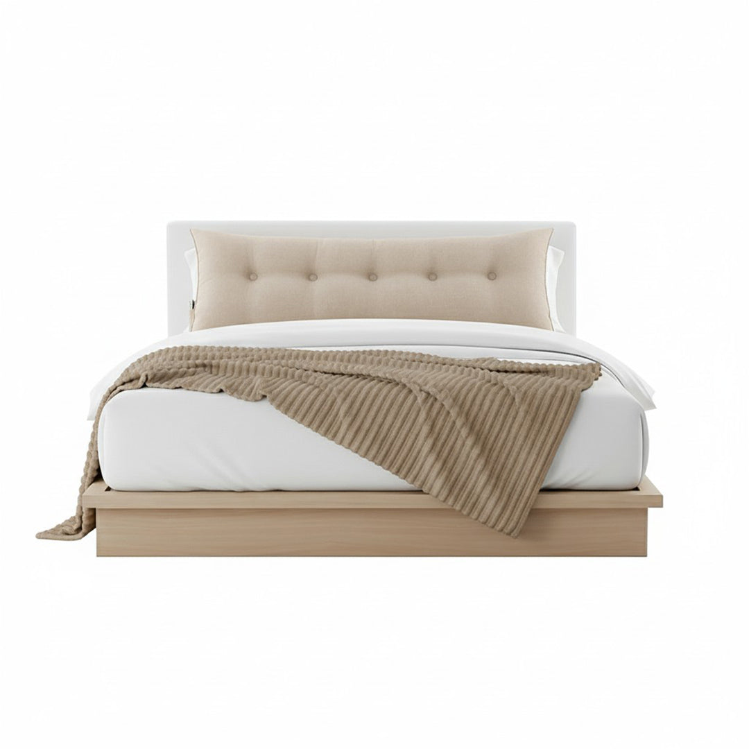 SOGA Home & Living Bundle – Beige Triangular Wedge Pillow & Light Brown Flannel Throw-0
