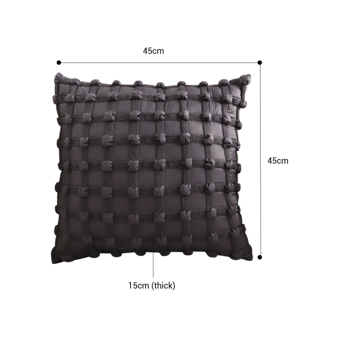 SOGA 45cm Black Medievalc style Puff Rivet Square Product Throw Pillow-1