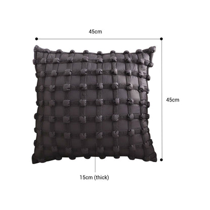 SOGA 45cm Black Medievalc style Puff Rivet Square Product Throw Pillow-1