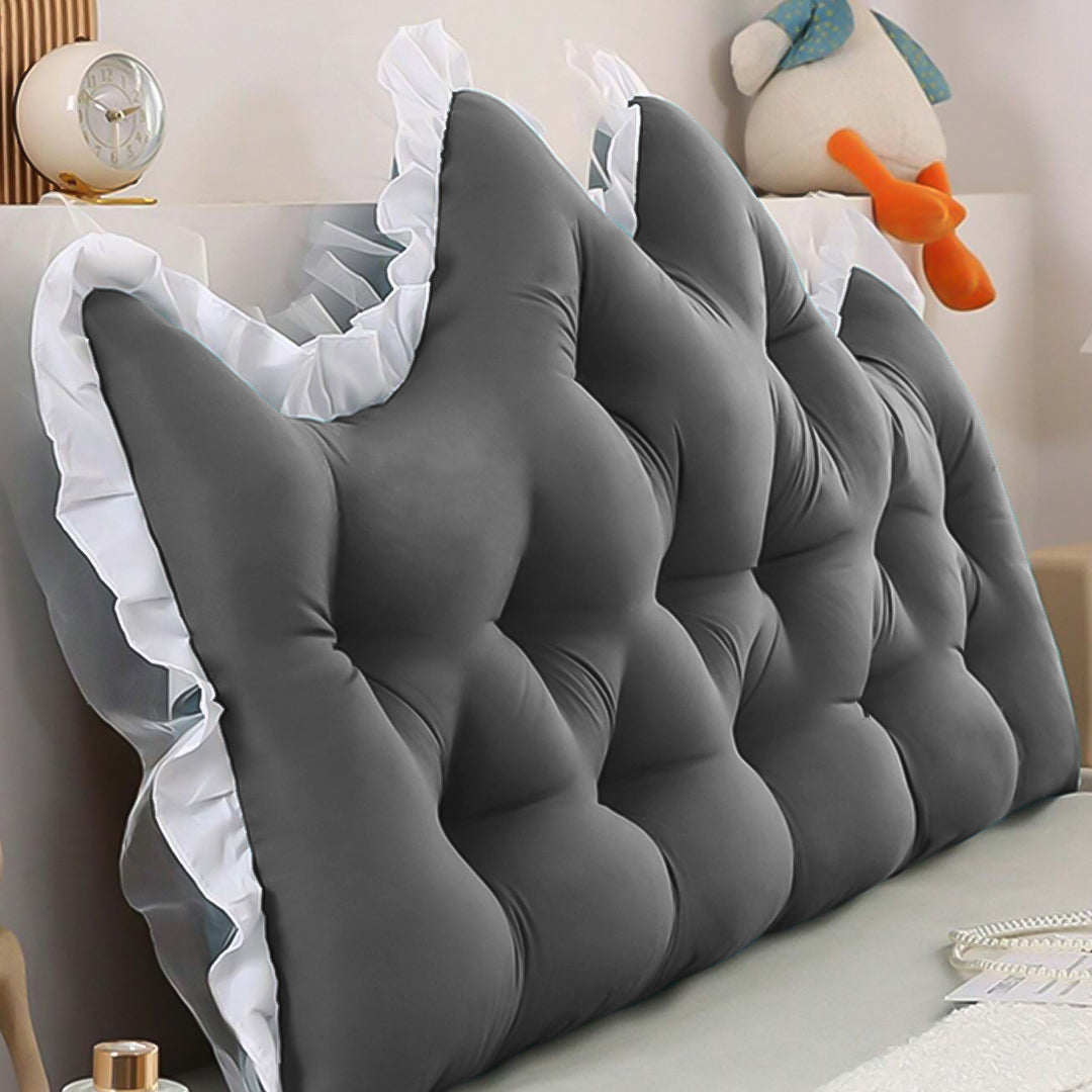 SOGA 2x90cm Crown Pillows Tufted Charcoal Headboard Cushion Set-1