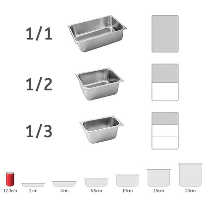 SOGA Gastronorm GN Pan Full Size 1/2 GN Pan 6.5cm Deep Stainless Steel Tray With Lid-2