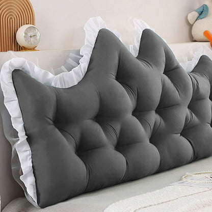 SOGA 2x90cm Crown Pillows Tufted Charcoal Headboard Cushion Set-2
