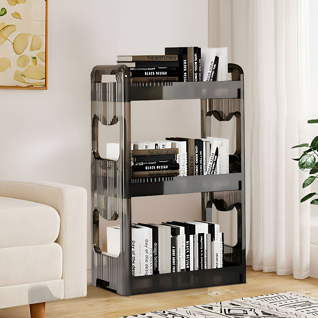 SOGA 2X 38x24cm Black 3 Tier Bookshelf Storage Organizer-3