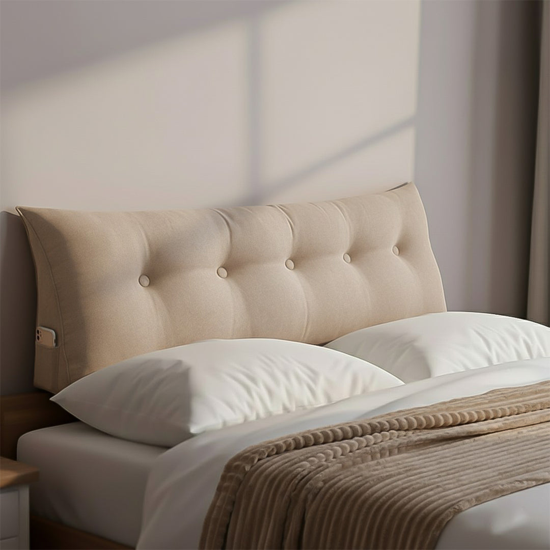 SOGA Home & Living Bundle – Beige Triangular Wedge Pillow & Light Brown Flannel Throw-3