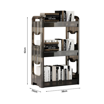 SOGA 2X 38x24cm Black 3 Tier Bookshelf Storage Organizer-4