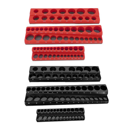 3PCS Socket Organiser Set with Strong Built-in Grip 1/4 3/8 1/2 Drive Tool Holders Wall Mountable