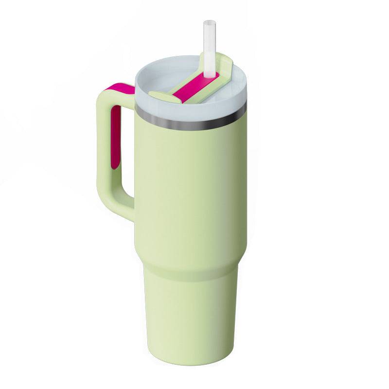 40 oz Insulated Stainless Steel Travel Mug with Handle & Straw (BPA-Free)-2