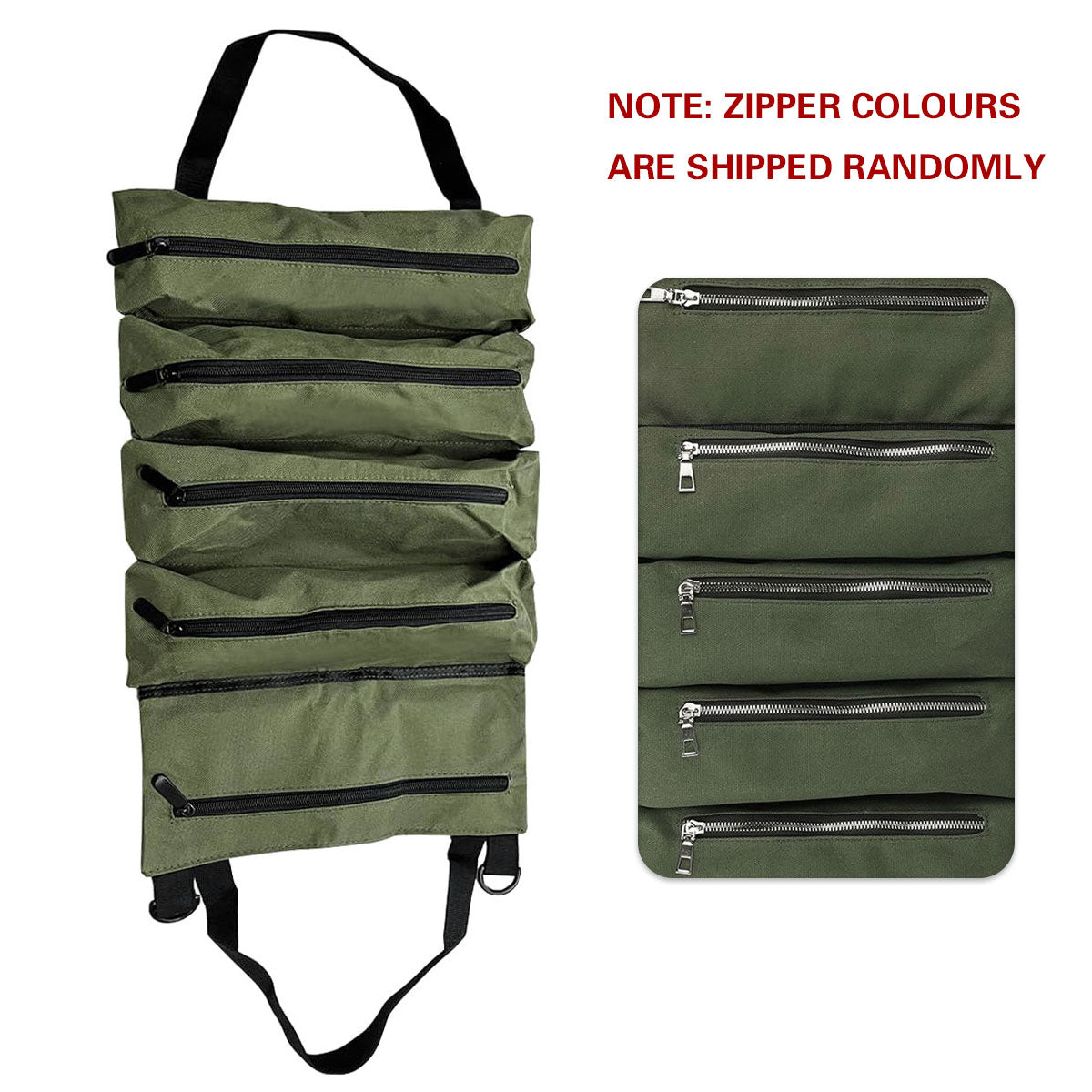 Multi-Purpose Tool Roll Up Bag Wrench Roll Pouch Hanging Tool Portable Organiser