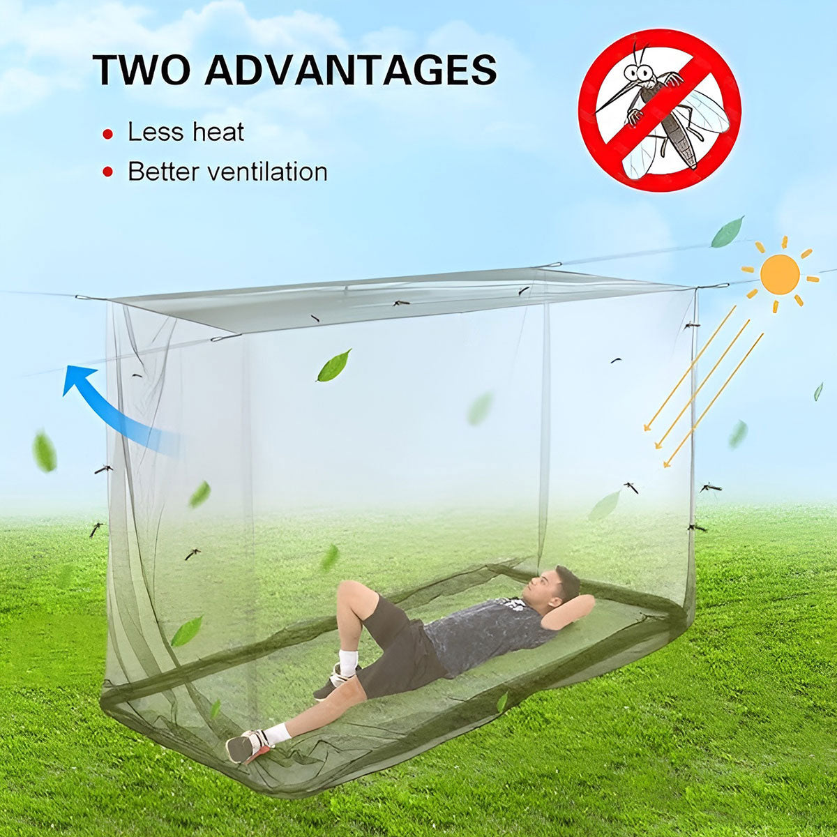 Outdoor Folding Bed Mosquito Net Army Green Summer for Travel Camping Hiking-4