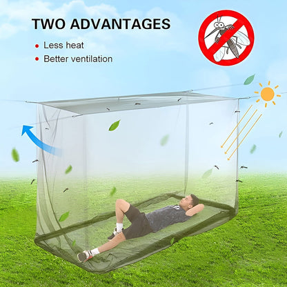 Outdoor Folding Bed Mosquito Net Army Green Summer for Travel Camping Hiking-4