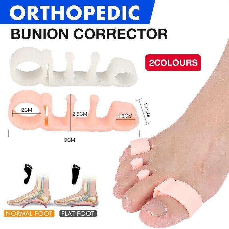 Skin Colour Bunion Corrector Toe Separators Silicone Gel Elastic Straighteners Spacers-0