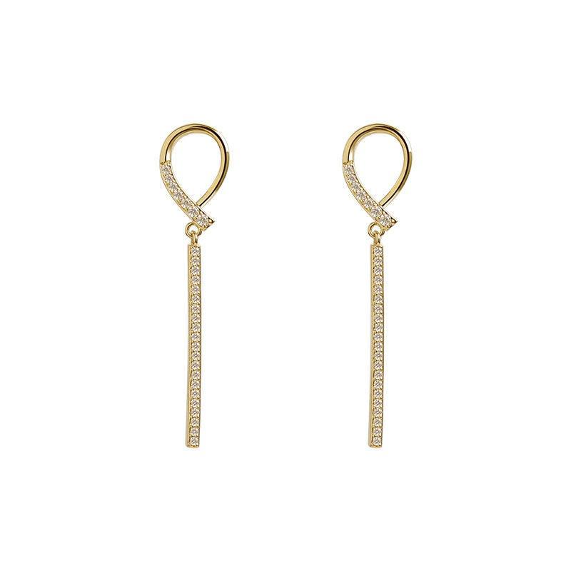 Silver Women Earrings Stud Crystal Cubic Zircon Dangle Wedding Gift