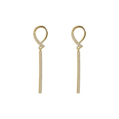 Silver Women Earrings Stud Crystal Cubic Zircon Dangle Wedding Gift