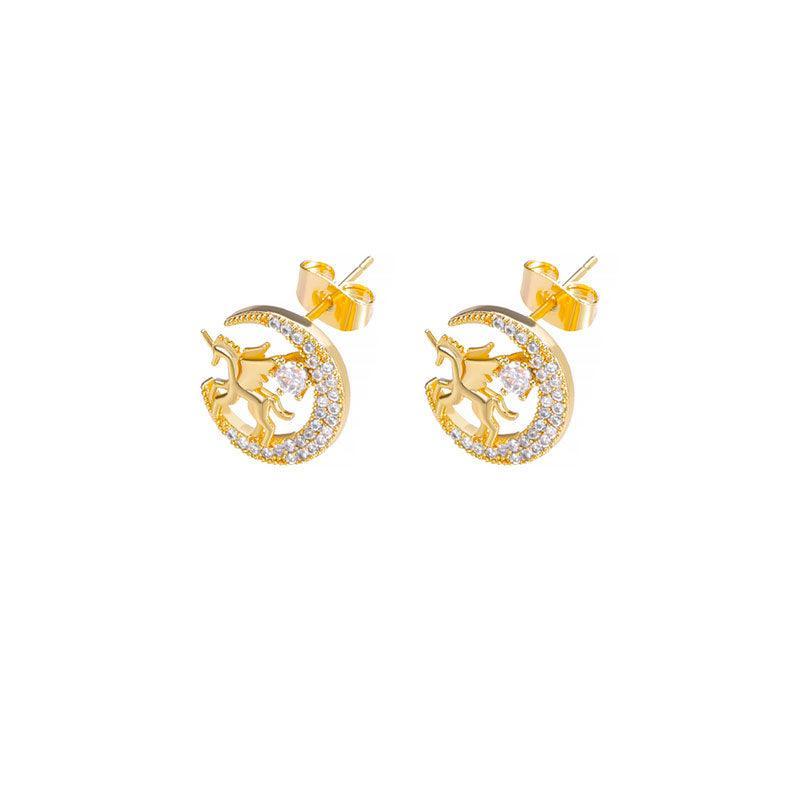 Silver Women Earrings Stud Crystal Cubic Zircon Dangle Wedding Gift