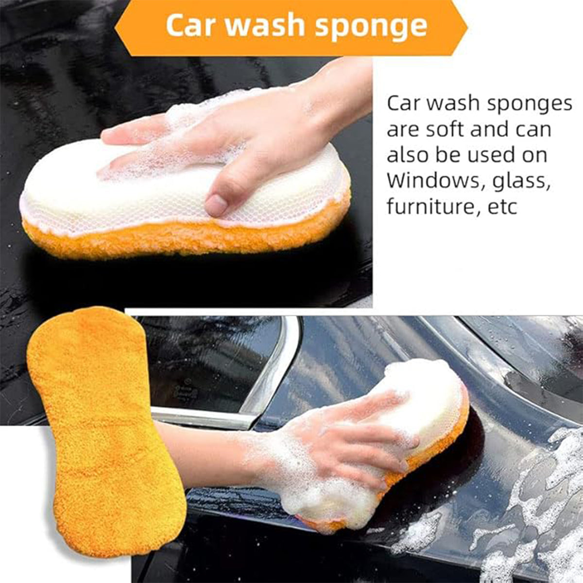 9PCS Car Cleaning Kit Microfiber Towel Wax Sponge Wheel Brush Gloves Set Use-4