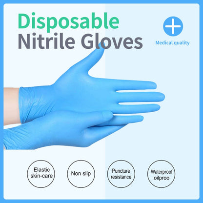 Nitrile Disposable Gloves – Blue (100pcs) | Powder-Free Medical Grade