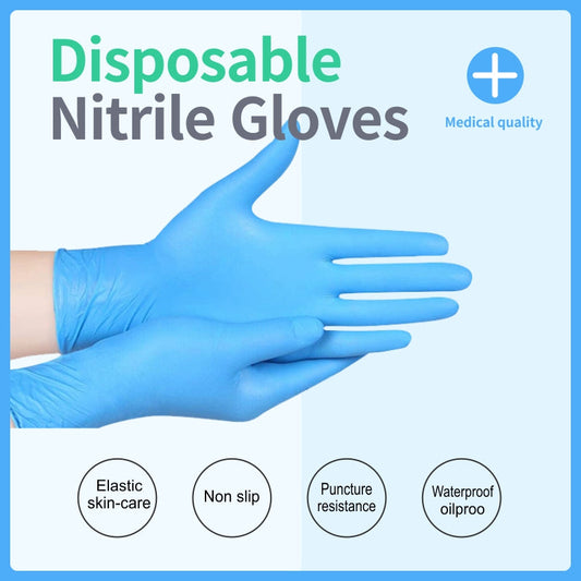 Nitrile Disposable Gloves – Blue (100pcs) | Powder-Free Medical Grade