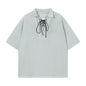 Mint green texture short sleeved shirt