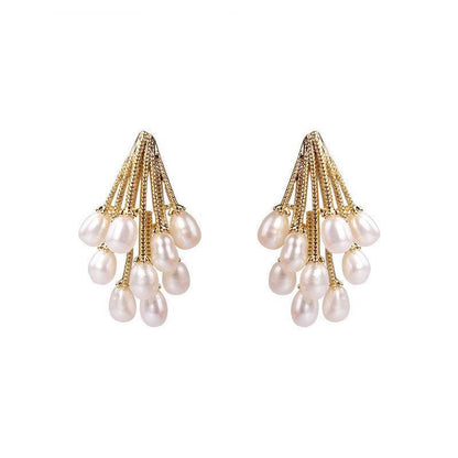 Silver Women Earrings Stud Crystal Cubic Zircon Dangle Wedding Gift