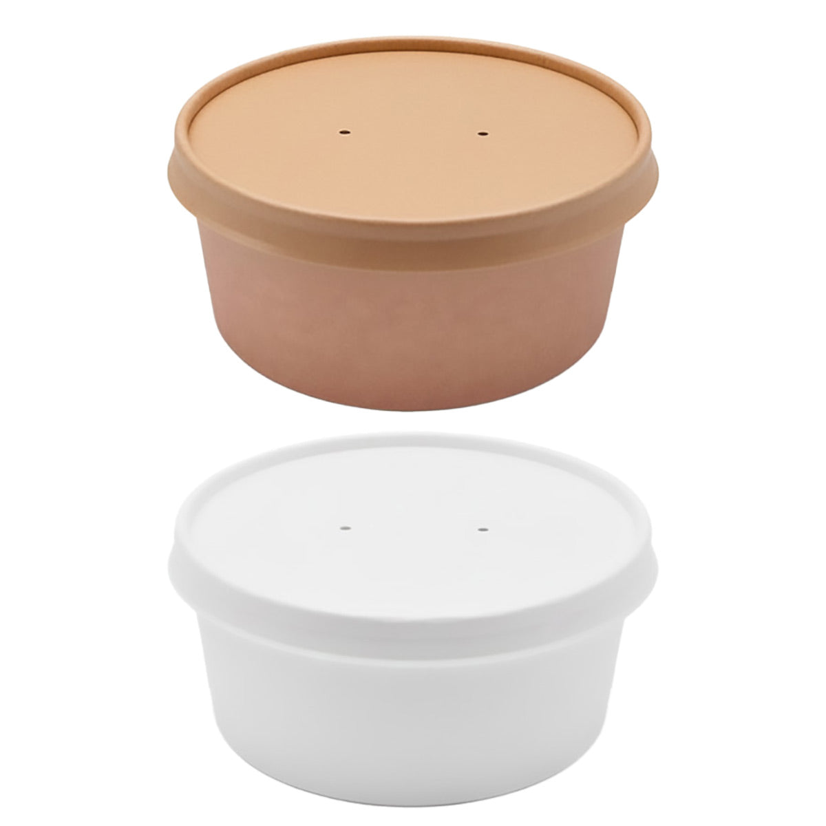 50PCS Disposable Round Paper Bowls 750ml Food-safe with Lid Takeout Soup Salad-1