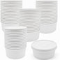 50PCS Disposable Round Paper Bowls 750ml Food-safe with Lid Takeout Soup Salad-5