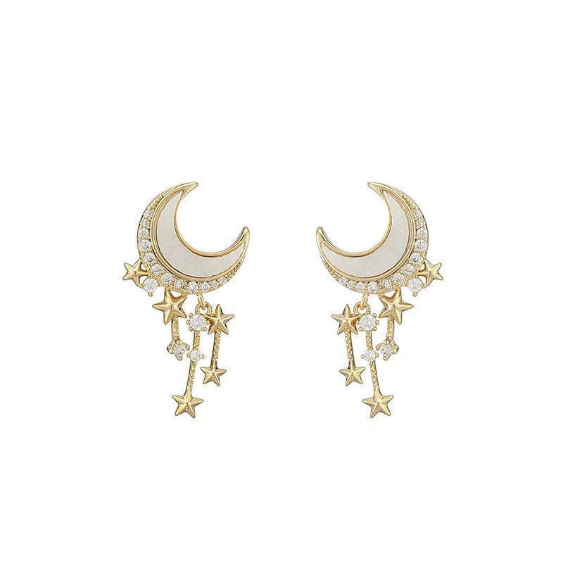 Silver Women Earrings Stud Crystal Cubic Zircon Dangle Wedding Gift