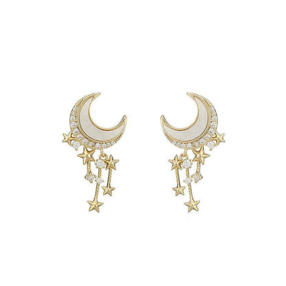 Silver Women Earrings Stud Crystal Cubic Zircon Dangle Wedding Gift