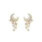Silver Women Earrings Stud Crystal Cubic Zircon Dangle Wedding Gift