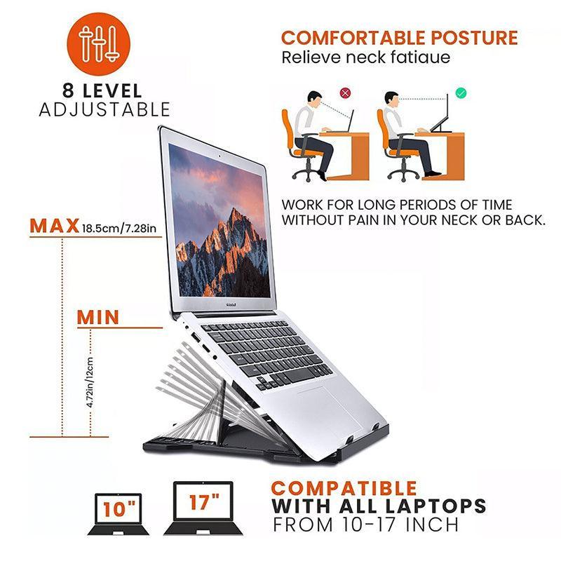 Adjustable Laptop Stand with 360-Degree Base for Desk Riser Home Office Holder-2
