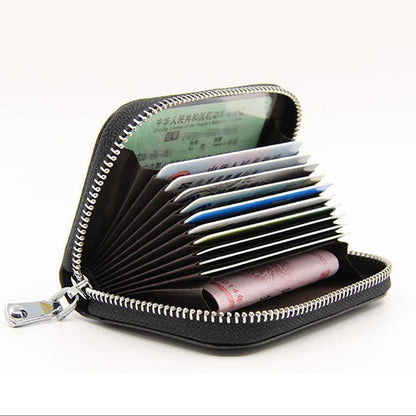 Women Zip Leather Wallet Card Holder Blocking Coin Purse Pouch Short Wallet Rfid