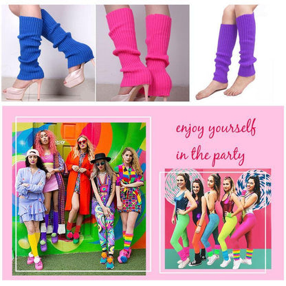Knitted Leg Warmers Womens Ladies 80s Dance Disco Party Costume Yoga Fitness Socks