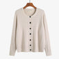 Retro Style Knit Cardigan Sweater Coat for Women, Casual Office Wear, Oversized Fit, Long Sleeve, Pullover Design