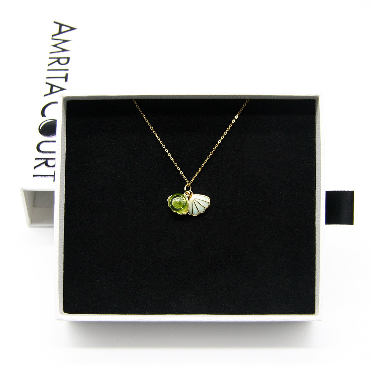 Green Shell Murano Aroma Necklace - Electric Lime | Energy & Healing | Diffuse on the go | 925 Silver