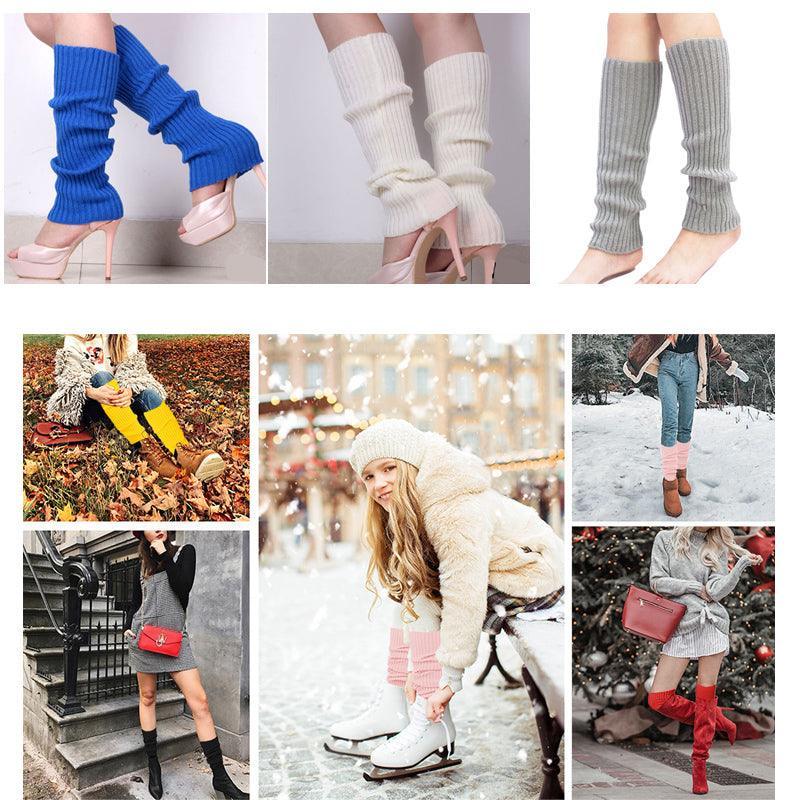 Knitted Leg Warmers Womens Ladies 80s Dance Disco Party Costume Yoga Fitness Socks
