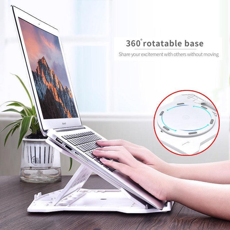 Adjustable Laptop Stand with 360-Degree Base for Desk Riser Home Office Holder-3