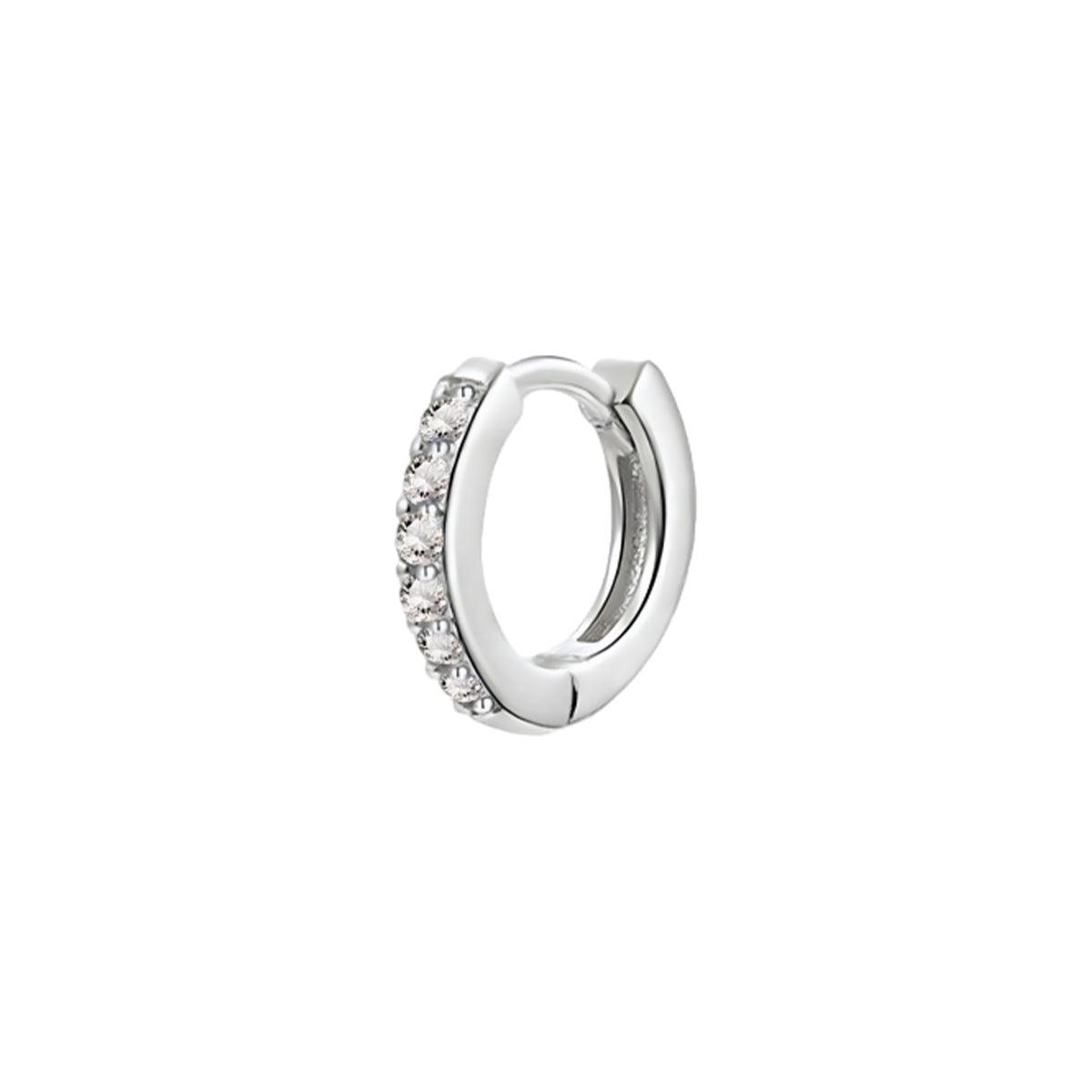 925 Sterling Silver Gold Rings Plated Cubic Crystal Cuff Huggie Hoop Earrings Au