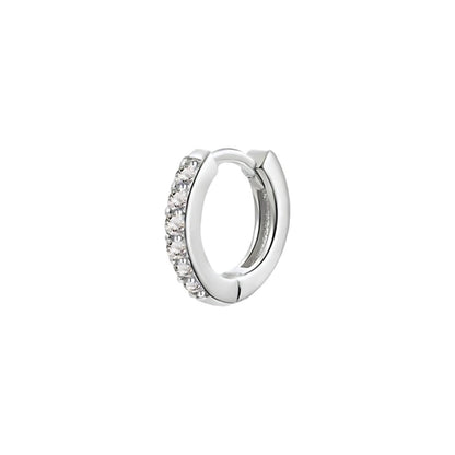 925 Sterling Silver Gold Rings Plated Cubic Crystal Cuff Huggie Hoop Earrings Au