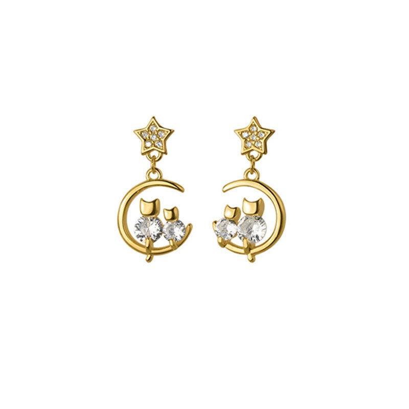 Silver Women Earrings Stud Crystal Cubic Zircon Dangle Wedding Gift