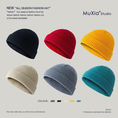 Men Women Mini Fisherman Beanie Winter Spring Hat Soft Knitted Docker Skull Cap-3
