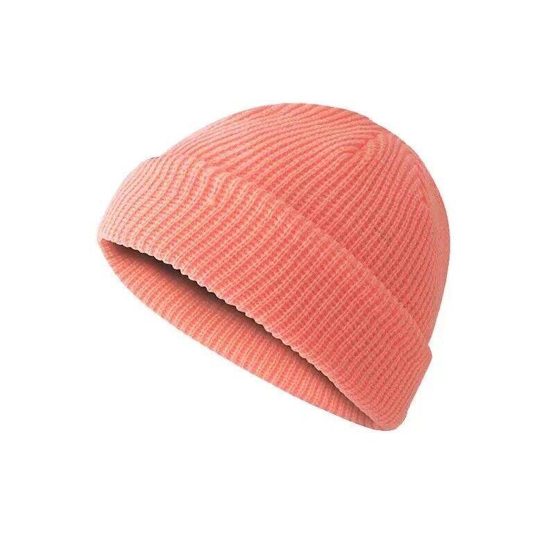 Men Women Mini Fisherman Beanie Winter Spring Hat Soft Knitted Docker Skull Cap-17