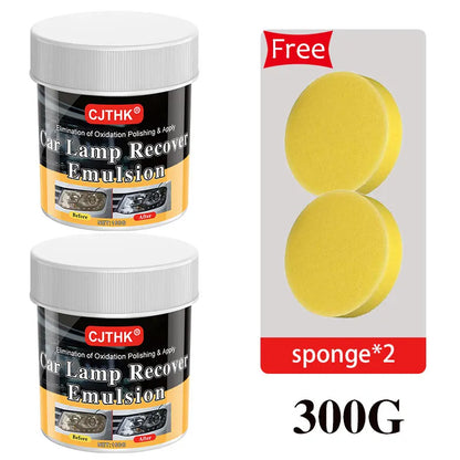 Car Headlight Restoration Polishing Kit - Scratch Remover & Oxidation Cleaner Repair Paste for Headlamp Assembly