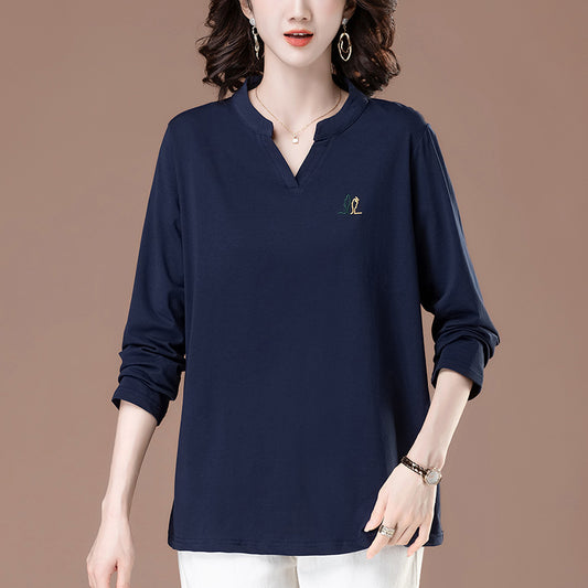 V-neck long sleeved T-shirt for women